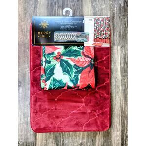 Merry & Jolly Christmas 14 Piece Bath Set Shower Curtain 1 Rug 12 Shower Hooks